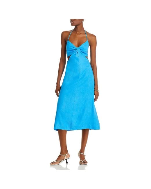 MILLY O Ring Long Maxi Dress in Blue Lyst