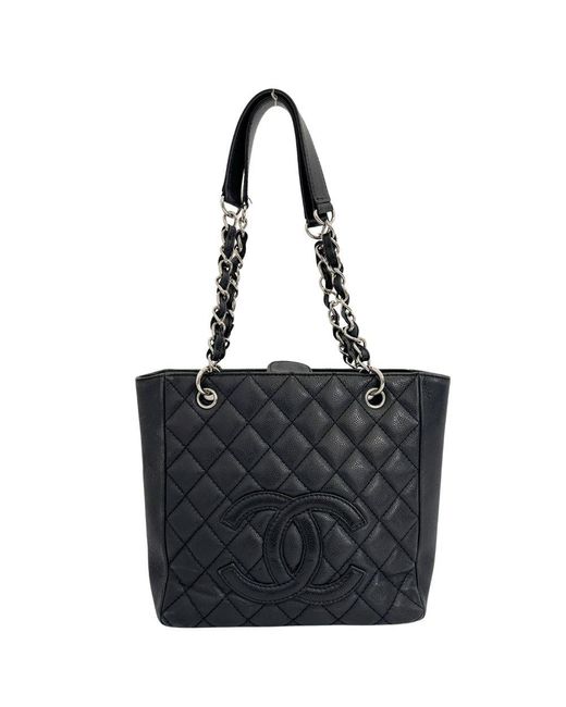 Chanel Black Matelassé Pony-style Calfskin Shoulder Bag (pre-owned)