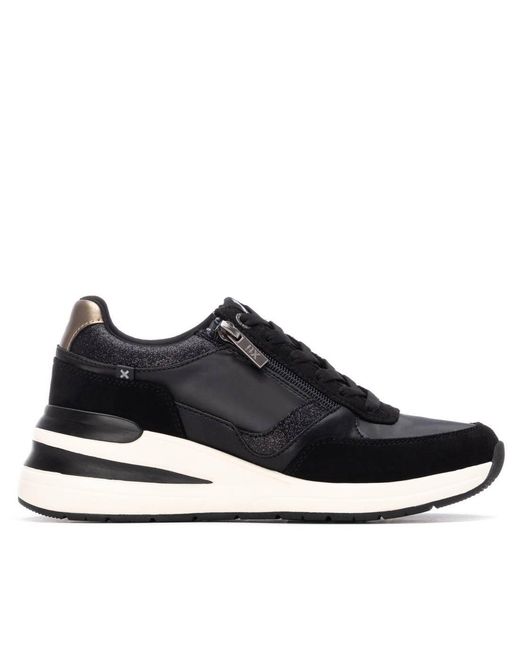 Xti Blue Wedge Sneakers By