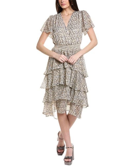 Vince Camuto Natural Four Tier Layered Midi Dress