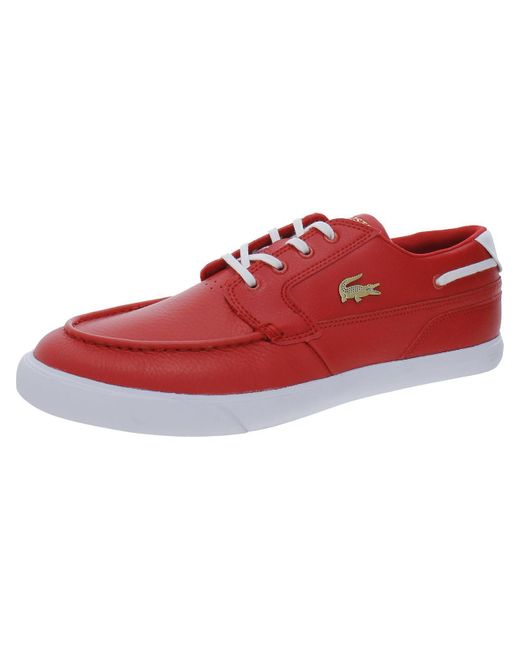 Lacoste Red Bayliss Deck Leather Casual And Fashion Sneakers for men