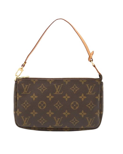 Louis Vuitton Brown Pochette Accessoire Canvas Shoulder Bag (pre-owned)