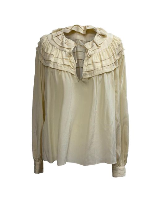 Ulla Johnson Green Aria Ruffle Accent Blouse