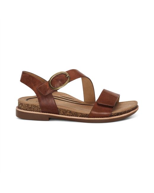 Aetrex Brown Tamara Adjustable Low Heel Sandal