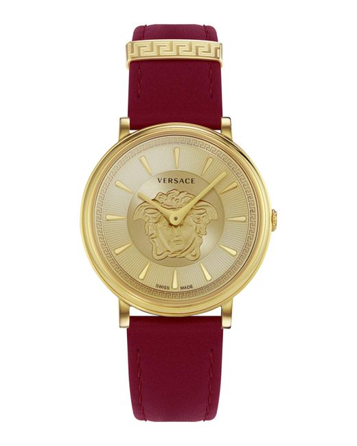 Versace Red V-circle Medusa Strap Watch