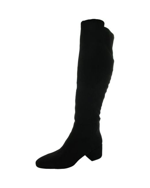 MICHAEL Michael Kors Black Zipper Faux Suede Knee-High Boots