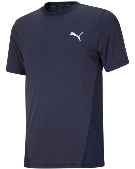 PUMA Blue Perforated Moisture Wicking Shirts & Tops for men