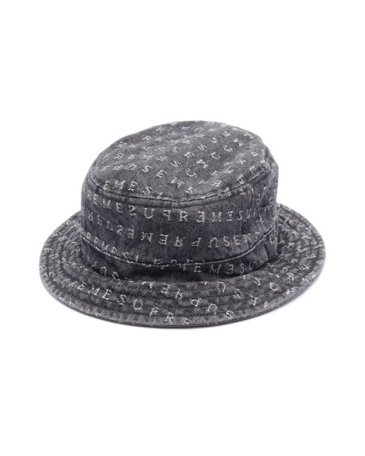 Supreme Gray Jacquard Logos Denim Crusher Bucket Hat Denim
