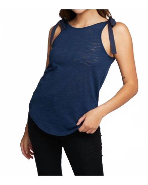 Chaser Brand Blue Double Scoop Shirttail Tank