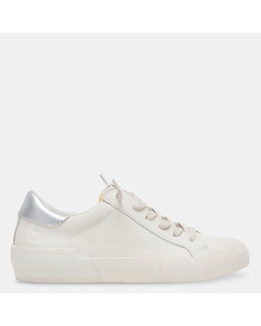 Dolce Vita Zina Foam 360 Sneakers White Silver Recycled Leather