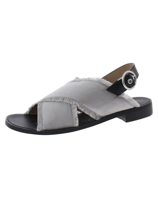 Shellys London Metallic Endy Open Toe Ankle Strap Slingback Sandals