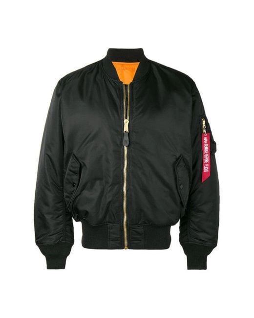 Alpha Industries Men's Black Ma-1 Reversible Oversized Bomber Jacket