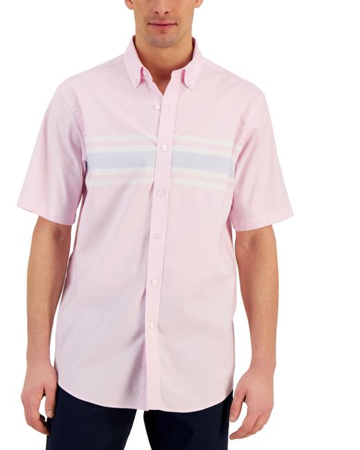 Club Room Pink Striped Poplin Button-down Shirt for men