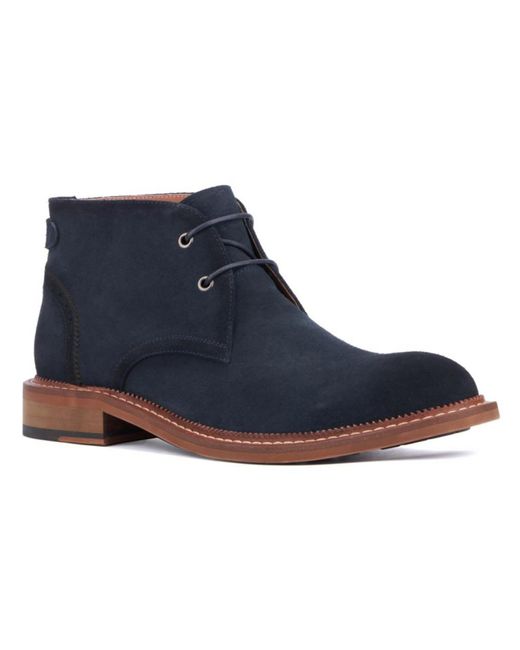 Vintage Foundry Blue Suede Ankle Chukka Boots for men