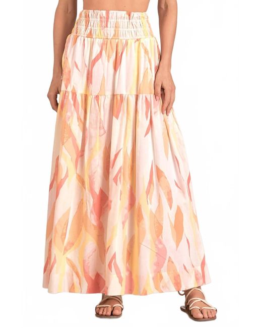 Elan Pink Sophia Print Maxi Skirt