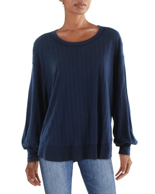 Jessica Simpson Blue Poppy Ribbed Knit Pullover Sweater