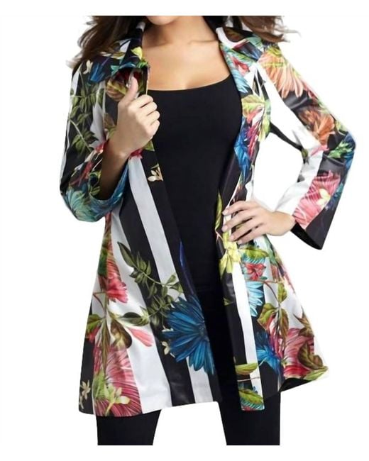 Angel Blue Tropical Snap-Front Rain Jacket