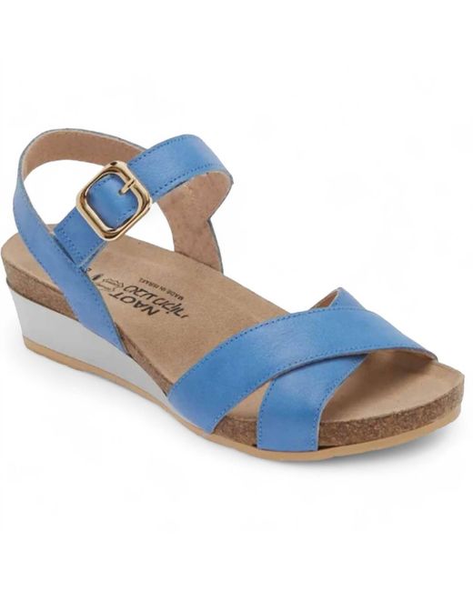 Naot Blue Throne Wedge Sandal