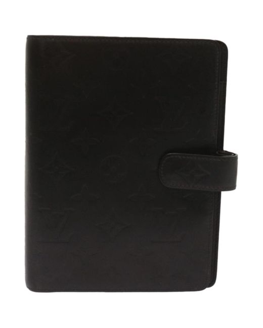 Louis Vuitton Black Agenda Pm Leather Wallet (pre-owned)