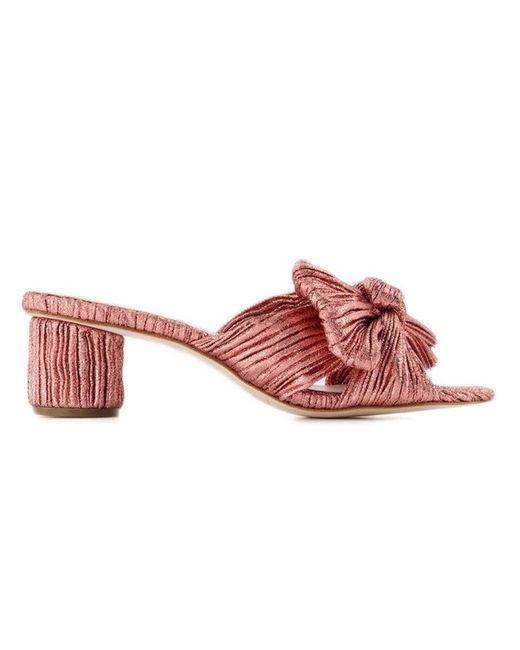 サンダル・ミュール Emilia Sandals - Loeffler Randall - Pink - Leather Emilia Natural Pleated Bow Heel | Heeled Sandals | Footwear