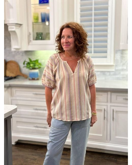 Ivy Jane Natural Primary Striped Top