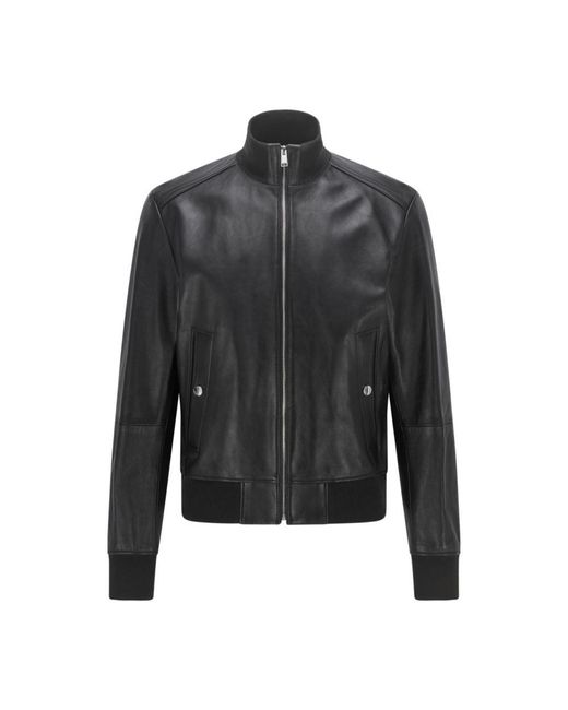 hugo boss black leather jacket