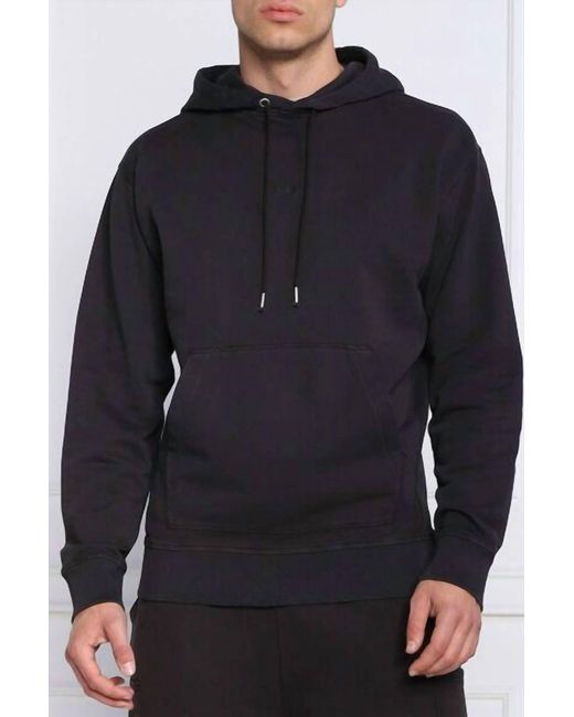 Boss Blue Logo Details Hooded Sweatshirt for men