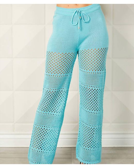 French Kyss Blue Crochet Pant