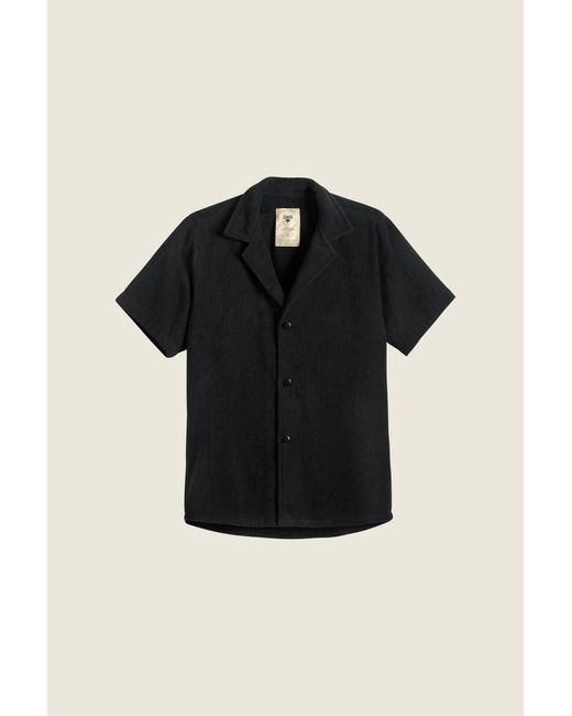 Oas Black Solid Cuba Terry Shirt for men