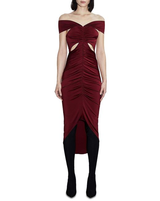 Et Ochs Red Cut-out Midi Cocktail And Party Dress
