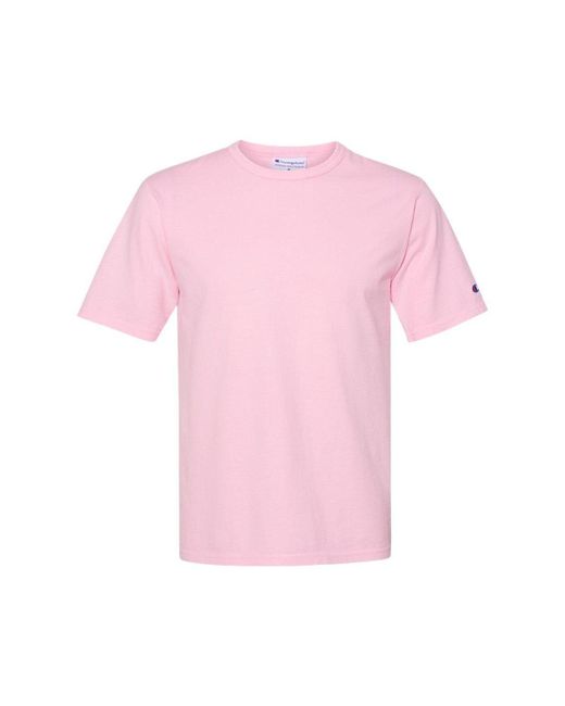 Champion Pink Garment-dyed T-shirt for men