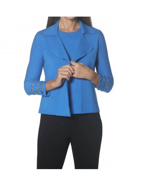 J'Envie/Eli Blue Cutwork Cuff Jacket