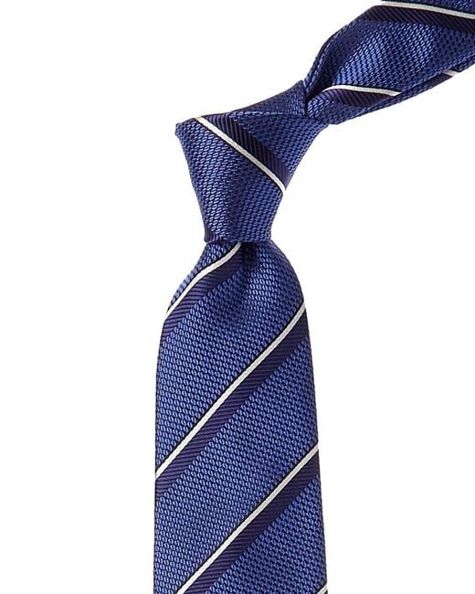 Canali Blue Stripe Silk Tie for men