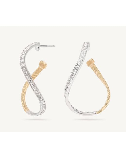 Marco Bicego White Marrakech Twisted Irregular Earring