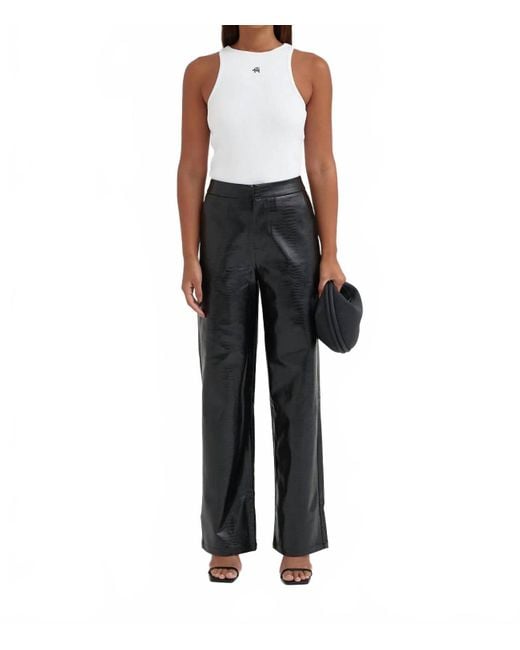 4th & Reckless Black Judith Croc-Embossed Trouser