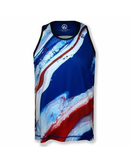 INKnBURN Blue Rwb Singlet for men