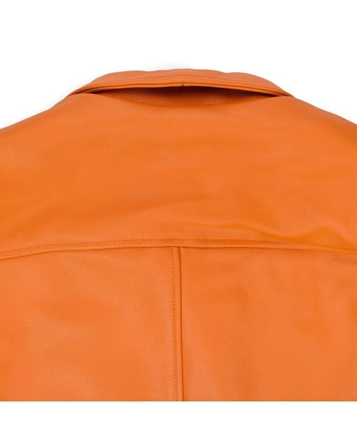 Sp5der Orange Varsity Varsity Jacket for men