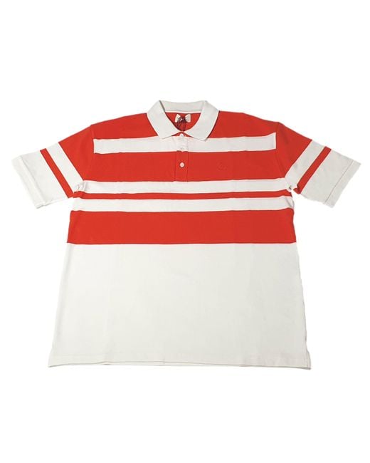 Bally Red 6303584 Bone/ Striped Organic Cotton Polo Shirt for men
