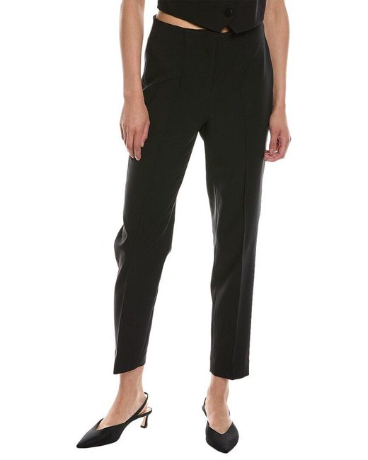 Anne Klein Black Fly Front Hollywood Waist Front Pintuck Pant
