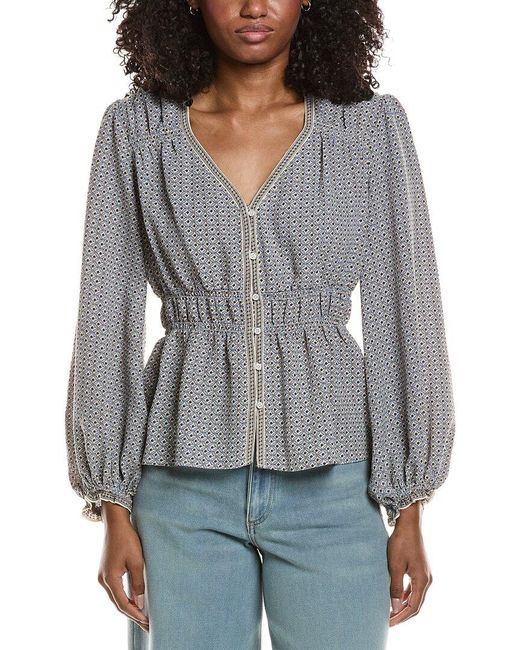 Max Studio Gray Sweetheart Blouse