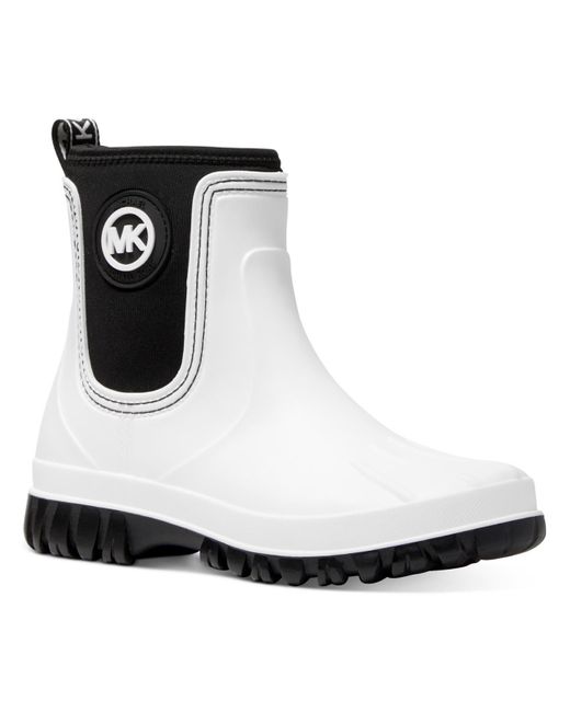 MICHAEL Michael Kors Black Tucker Rainbootie Chunky Round Toe Rain Boots
