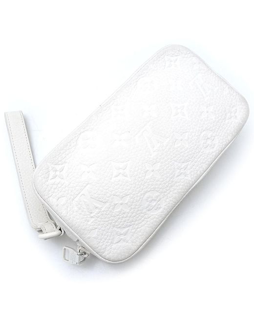 Louis Vuitton White Pochette Volga Leather Clutch Bag (pre-owned)
