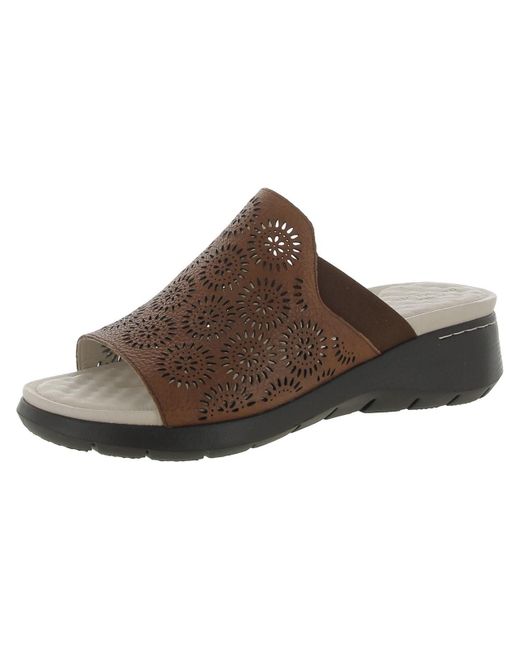 Jambu Brown Queens Leather Platform Wedge Sandals