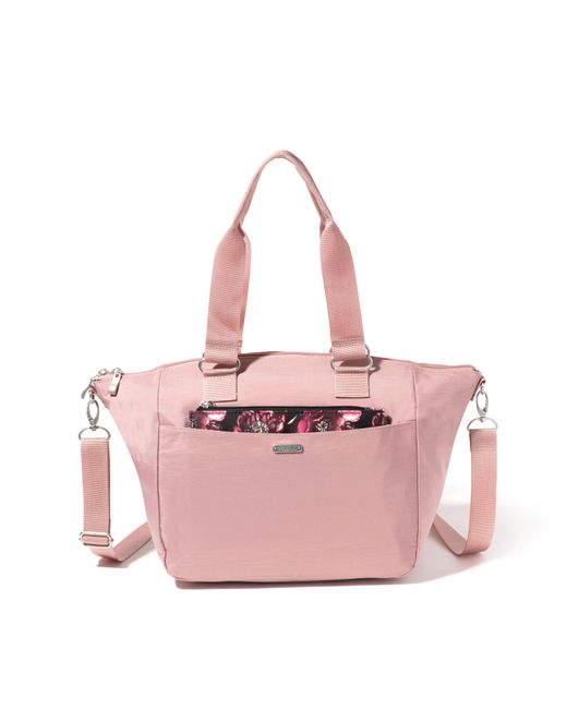 Baggallini Pink Tote Bag With Removable Pouch