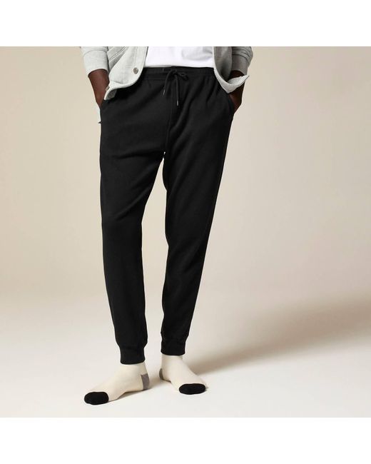 J.Crew Black Heritage Brushed Rib-Knit Jogger Pant for men