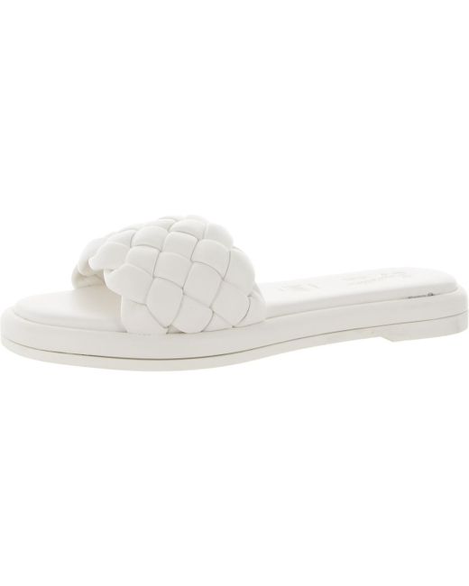 Seychelles Pink Bellissima Faux Leather Woven Slide Sandals