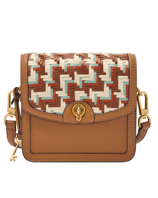 Fossil Brown Ainsley Printed Small Crossbody