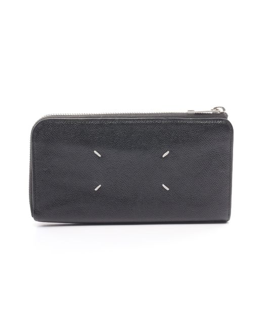 Maison Margiela Black L-shaped Zipper Long Wallet Leather