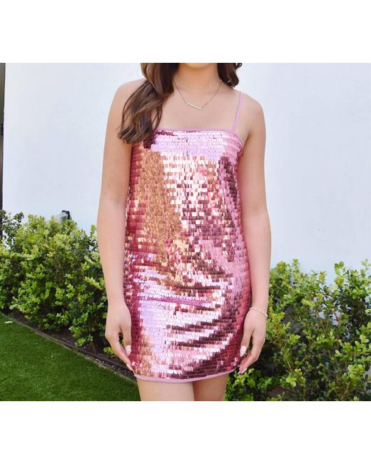 8apart Pink Goldie Sparkle Spaghetti Strap Dress