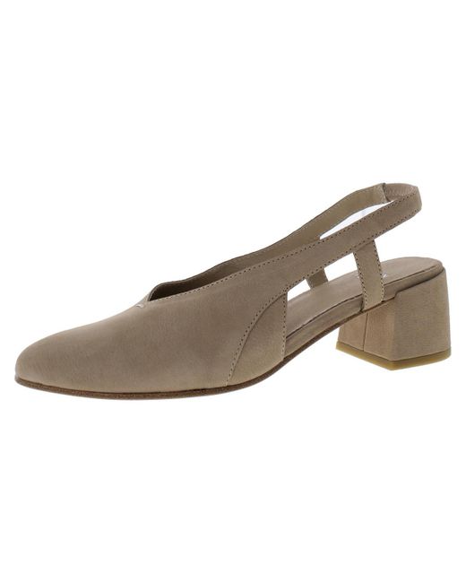 Eileen Fisher Brown Gals-tn Leather Pointed Toe Slingbacks